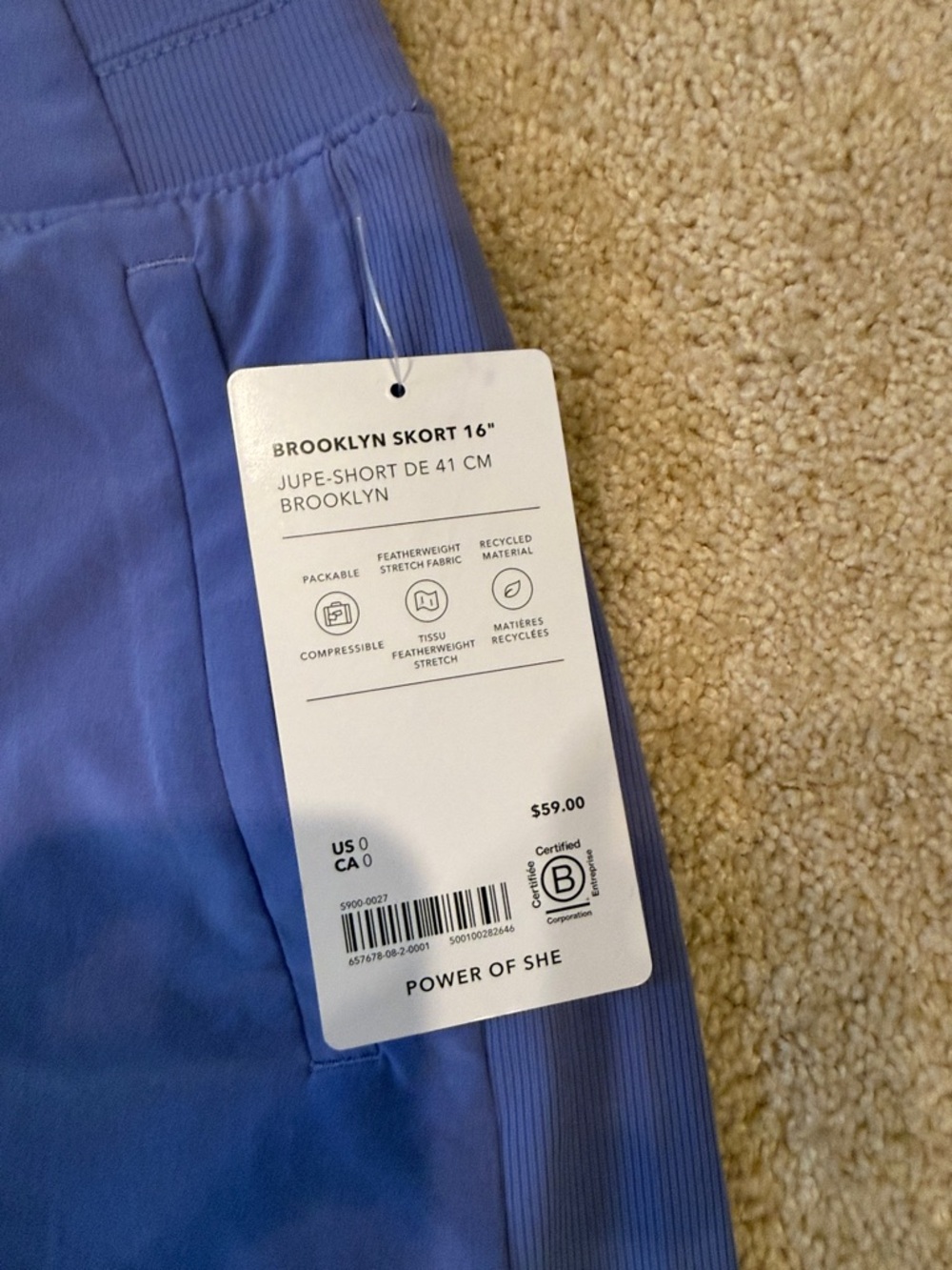 Women’s Athleta Brooklyn Skort size 0 Blue Purple - Picture 2 of 4